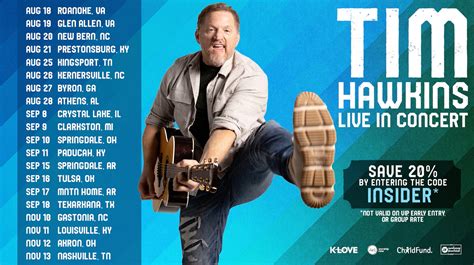 Tim hawkins tour 2023 - A portion of ticket sales and your generosity at each show help provide the much-needed resources and funds to our partners and their work around the world!